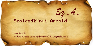 Szolcsányi Arnold névjegykártya