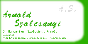 arnold szolcsanyi business card